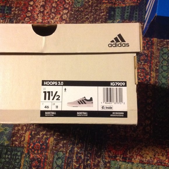 Adidas Men's Hoops 3.0 Gray & Green Low Sneakers -11.5M - New in Box - Picture 11 of 12